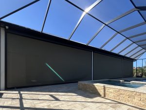 MagnaTrack Hurricane Screen installed on a Florida lanai by Elite Hurricane Protection