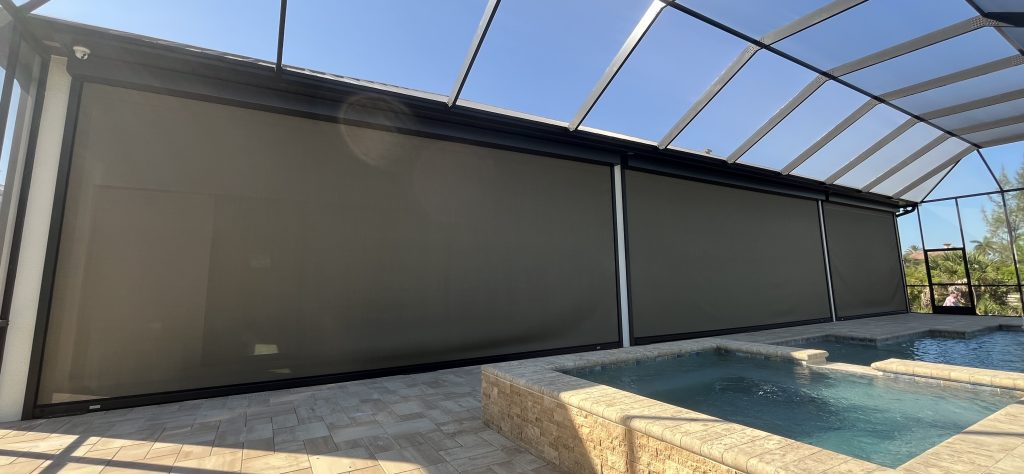 MagnaTrack Hurricane Screens installed on a Florida lanai by Elite Hurricane Protection