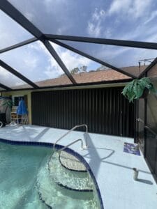 bronze roll-down on lanai
